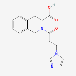 molecular formula C16H17N3O3 B7469656 2-(3-imidazol-1-ylpropanoyl)-3,4-dihydro-1H-isoquinoline-3-carboxylic acid 