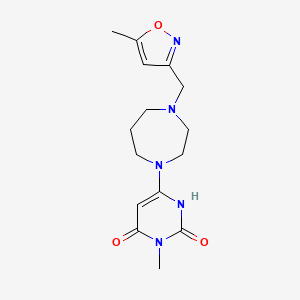 molecular formula C15H21N5O3 B7469664 3-methyl-6-[4-[(5-methyl-1,2-oxazol-3-yl)methyl]-1,4-diazepan-1-yl]-1H-pyrimidine-2,4-dione 