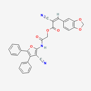 [2-[(3-cyano-4,5-diphenylfuran-2-yl)amino]-2-oxoethyl] (Z)-3-(1,3-benzodioxol-5-yl)-2-cyanoprop-2-enoate