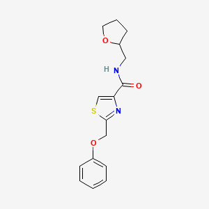 molecular formula C16H18N2O3S B7469672 2-(phenoxymethyl)-N-(tetrahydro-2-furanylmethyl)-1,3-thiazole-4-carboxamide 