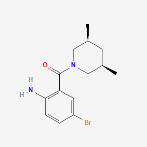 molecular formula C14H19BrN2O B7469700 4-溴-2-{[(3R,5S)-3,5-二甲基哌啶-1-基]羰基}苯胺 
