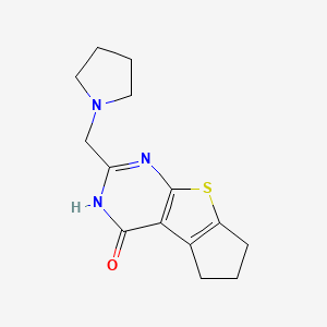 molecular formula C14H17N3OS B7469735 10-(Pyrrolidin-1-ylmethyl)-7-thia-9,11-diazatricyclo[6.4.0.02,6]dodeca-1(8),2(6),9-trien-12-one 