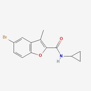 molecular formula C13H12BrNO2 B7469738 5-bromo-N-cyclopropyl-3-methyl-1-benzo[b]furan-2-carboxamide 