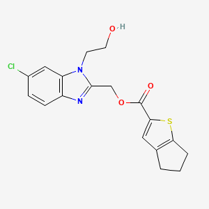 molecular formula C18H17ClN2O3S B7469764 [6-chloro-1-(2-hydroxyethyl)benzimidazol-2-yl]methyl 5,6-dihydro-4H-cyclopenta[b]thiophene-2-carboxylate 