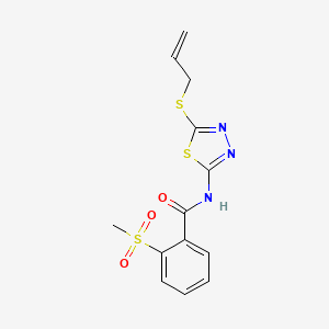 molecular formula C13H13N3O3S3 B7469768 2-methylsulfonyl-N-(5-prop-2-enylsulfanyl-1,3,4-thiadiazol-2-yl)benzamide 