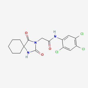 molecular formula C16H16Cl3N3O3 B7469790 2-(2,4-dioxo-1,3-diazaspiro[4.5]decan-3-yl)-N-(2,4,5-trichlorophenyl)acetamide 