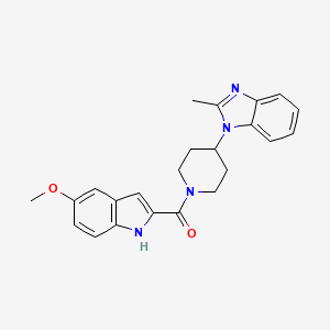 molecular formula C23H24N4O2 B7469803 1-{1-[(5-methoxy-1H-indol-2-yl)carbonyl]piperidin-4-yl}-2-methyl-1H-1,3-benzodiazole 