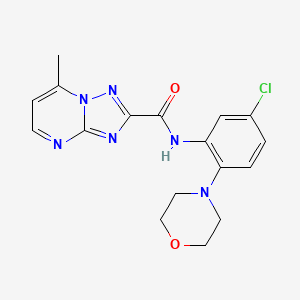molecular formula C17H17ClN6O2 B7469832 N-(5-chloro-2-morpholin-4-ylphenyl)-7-methyl-[1,2,4]triazolo[1,5-a]pyrimidine-2-carboxamide 