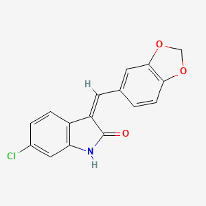 (3Z)-3-(1,3-benzodioxol-5-ylmethylidene)-6-chloro-1H-indol-2-one