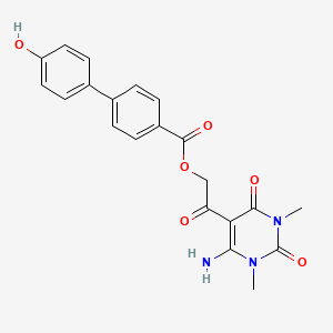 molecular formula C21H19N3O6 B7469869 [2-(4-Amino-1,3-dimethyl-2,6-dioxopyrimidin-5-yl)-2-oxoethyl] 4-(4-hydroxyphenyl)benzoate 