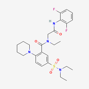 molecular formula C26H34F2N4O4S B7469880 5-(diethylsulfamoyl)-N-[2-(2,6-difluoroanilino)-2-keto-ethyl]-N-ethyl-2-piperidino-benzamide 