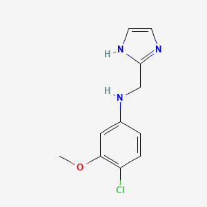 molecular formula C11H12ClN3O B7469890 (4-Chloro-3-methoxy-phenyl)-(1H-imidazol-2-ylmethyl)-amine 