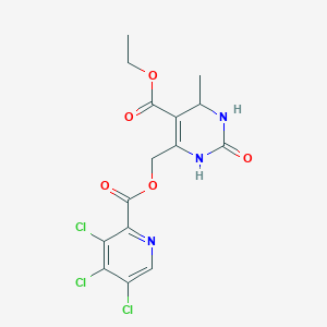 molecular formula C15H14Cl3N3O5 B7469911 Ethyl 4-methyl-2-oxo-6-(((3,4,5-trichloropicolinoyl)oxy)methyl)-1,2,3,4-tetrahydropyrimidine-5-carboxylate 