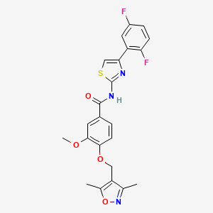 molecular formula C23H19F2N3O4S B7469927 N-(4-(2,5-Difluorophenyl)thiazol-2-yl)-4-((3,5-dimethylisoxazol-4-yl)methoxy)-3-methoxybenzamide 