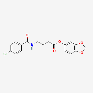 molecular formula C18H16ClNO5 B7469939 1,3-Benzodioxol-5-yl 4-[(4-chlorobenzoyl)amino]butanoate 