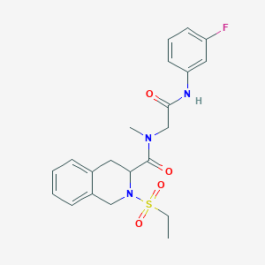 molecular formula C21H24FN3O4S B7469968 EtSO2-DL-Tic-Sar-NHPh(3-F) 
