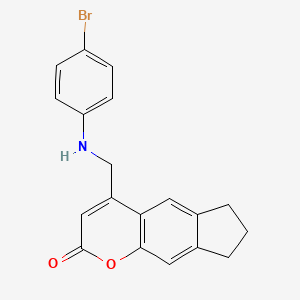 molecular formula C19H16BrNO2 B7469972 4-[(4-bromoanilino)methyl]-7,8-dihydro-6H-cyclopenta[g]chromen-2-one 