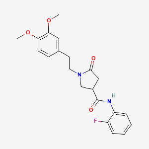 molecular formula C21H23FN2O4 B7469976 1-[2-(3,4-dimethoxyphenyl)ethyl]-N-(2-fluorophenyl)-5-oxopyrrolidine-3-carboxamide 