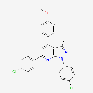 molecular formula C26H19Cl2N3O B7469996 1,6-Bis(4-chlorophenyl)-4-(4-methoxyphenyl)-3-methylpyrazolo[3,4-b]pyridine 