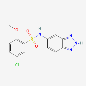molecular formula C13H11ClN4O3S B7470020 N-(2H-benzotriazol-5-yl)-5-chloro-2-methoxybenzenesulfonamide 