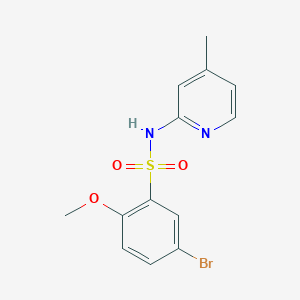 molecular formula C13H13BrN2O3S B7470028 5-bromo-2-methoxy-N-(4-methylpyridin-2-yl)benzenesulfonamide 