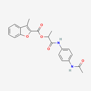 molecular formula C21H20N2O5 B7470038 3-Methyl-2-benzofurancarboxylic acid [1-(4-acetamidoanilino)-1-oxopropan-2-yl] ester 