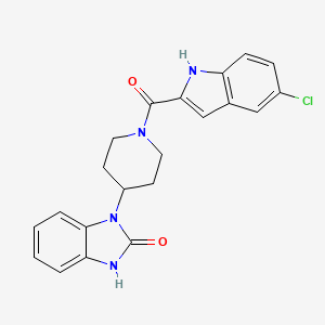 molecular formula C21H19ClN4O2 B7470075 3-[1-(5-chloro-1H-indole-2-carbonyl)piperidin-4-yl]-1H-benzimidazol-2-one 