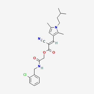molecular formula C24H28ClN3O3 B7470097 [2-[(2-chlorophenyl)methylamino]-2-oxoethyl] (E)-2-cyano-3-[2,5-dimethyl-1-(3-methylbutyl)pyrrol-3-yl]prop-2-enoate 