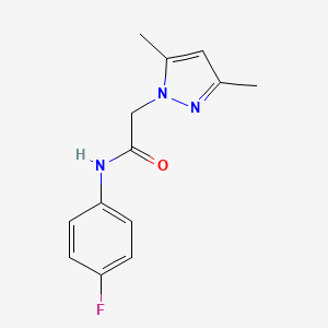 molecular formula C13H14FN3O B7470121 2-(3,5-dimethylpyrazol-1-yl)-N-(4-fluorophenyl)acetamide 