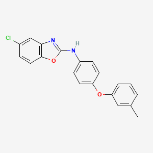 molecular formula C20H15ClN2O2 B7470126 5-chloro-N-[4-(3-methylphenoxy)phenyl]-1,3-benzoxazol-2-amine 