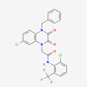 molecular formula C24H16Cl2F3N3O3 B7470175 2-(4-benzyl-7-chloro-2,3-dioxoquinoxalin-1-yl)-N-[2-chloro-6-(trifluoromethyl)phenyl]acetamide 