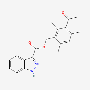 molecular formula C20H20N2O3 B7470192 (3-acetyl-2,4,6-trimethylphenyl)methyl 1H-indazole-3-carboxylate 