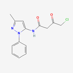 molecular formula C14H14ClN3O2 B7470197 4-chloro-N-(5-methyl-2-phenylpyrazol-3-yl)-3-oxobutanamide 