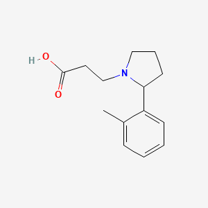 molecular formula C14H19NO2 B7470213 3-[2-(2-Methylphenyl)pyrrolidin-1-yl]propanoic acid 