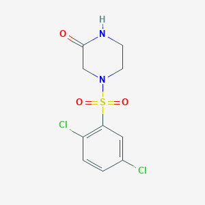 molecular formula C10H10Cl2N2O3S B7470227 4-(2,5-Dichlorophenyl)sulfonylpiperazin-2-one 