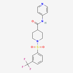molecular formula C18H18F3N3O3S B7470244 N-(4-pyridyl)-1-[3-(trifluoromethyl)phenyl]sulfonyl-isonipecotamide 
