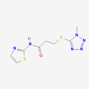 molecular formula C8H10N6OS2 B7470250 3-[(1-methyl-1H-tetrazol-5-yl)sulfanyl]-N-(1,3-thiazol-2-yl)propanamide 