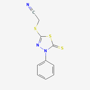 [(4-Phenyl-5-thioxo-4,5-dihydro-1,3,4-thiadiazol-2-yl)thio]acetonitrile