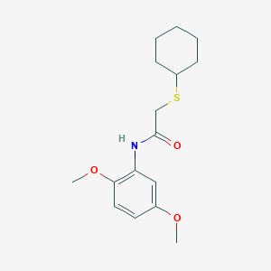 molecular formula C16H23NO3S B7470259 2-cyclohexylsulfanyl-N-(2,5-dimethoxyphenyl)acetamide 