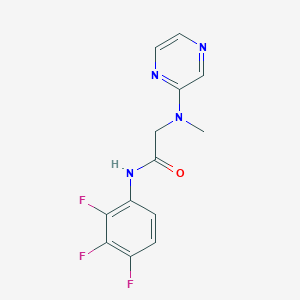 molecular formula C13H11F3N4O B7470268 2-[methyl(pyrazin-2-yl)amino]-N-(2,3,4-trifluorophenyl)acetamide 