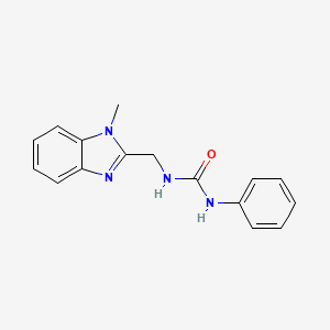 molecular formula C16H16N4O B7470283 1-[(1-Methylbenzimidazol-2-yl)methyl]-3-phenylurea 