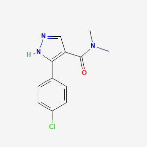 molecular formula C12H12ClN3O B7470288 5-(4-chlorophenyl)-N,N-dimethyl-1H-pyrazole-4-carboxamide 