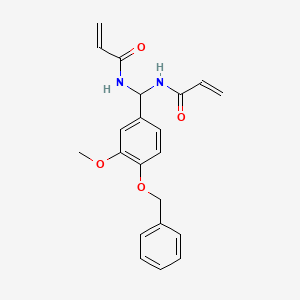 molecular formula C21H22N2O4 B7470294 N,N'-{[4-(benzyloxy)-3-methoxyphenyl]methanediyl}bisprop-2-enamide 