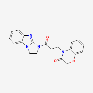 molecular formula C20H18N4O3 B7470312 4-[3-(1,2-Dihydroimidazo[1,2-a]benzimidazol-3-yl)-3-oxopropyl]-1,4-benzoxazin-3-one 