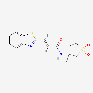 molecular formula C15H16N2O3S2 B7470315 (E)-3-(1,3-benzothiazol-2-yl)-N-(3-methyl-1,1-dioxothiolan-3-yl)prop-2-enamide 