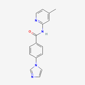 molecular formula C16H14N4O B7470317 4-imidazol-1-yl-N-(4-methylpyridin-2-yl)benzamide 