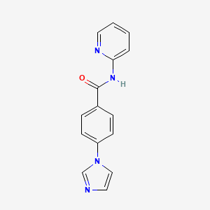 molecular formula C15H12N4O B7470322 4-imidazol-1-yl-N-pyridin-2-ylbenzamide 