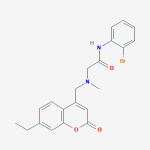 molecular formula C21H21BrN2O3 B7470341 N-(2-bromophenyl)-2-[(7-ethyl-2-oxochromen-4-yl)methyl-methylamino]acetamide 