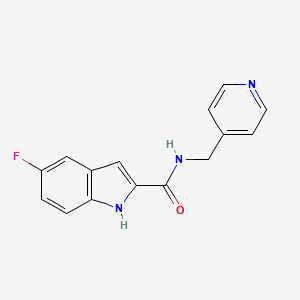 molecular formula C15H12FN3O B7470352 5-fluoro-N-(pyridin-4-ylmethyl)-1H-indole-2-carboxamide 