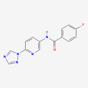 4-fluoro-N-[6-(1,2,4-triazol-1-yl)pyridin-3-yl]benzamide